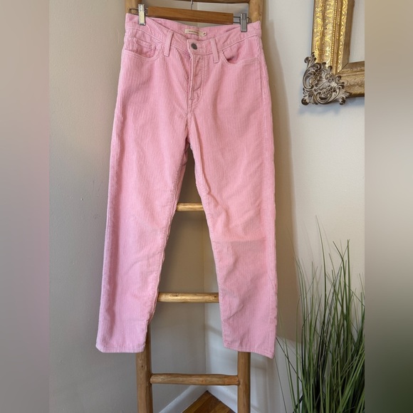Levi’s High Rise Wedgie Straight Pink Corduroy Pant 28x28 PINKKKK - Picture 3 of 8